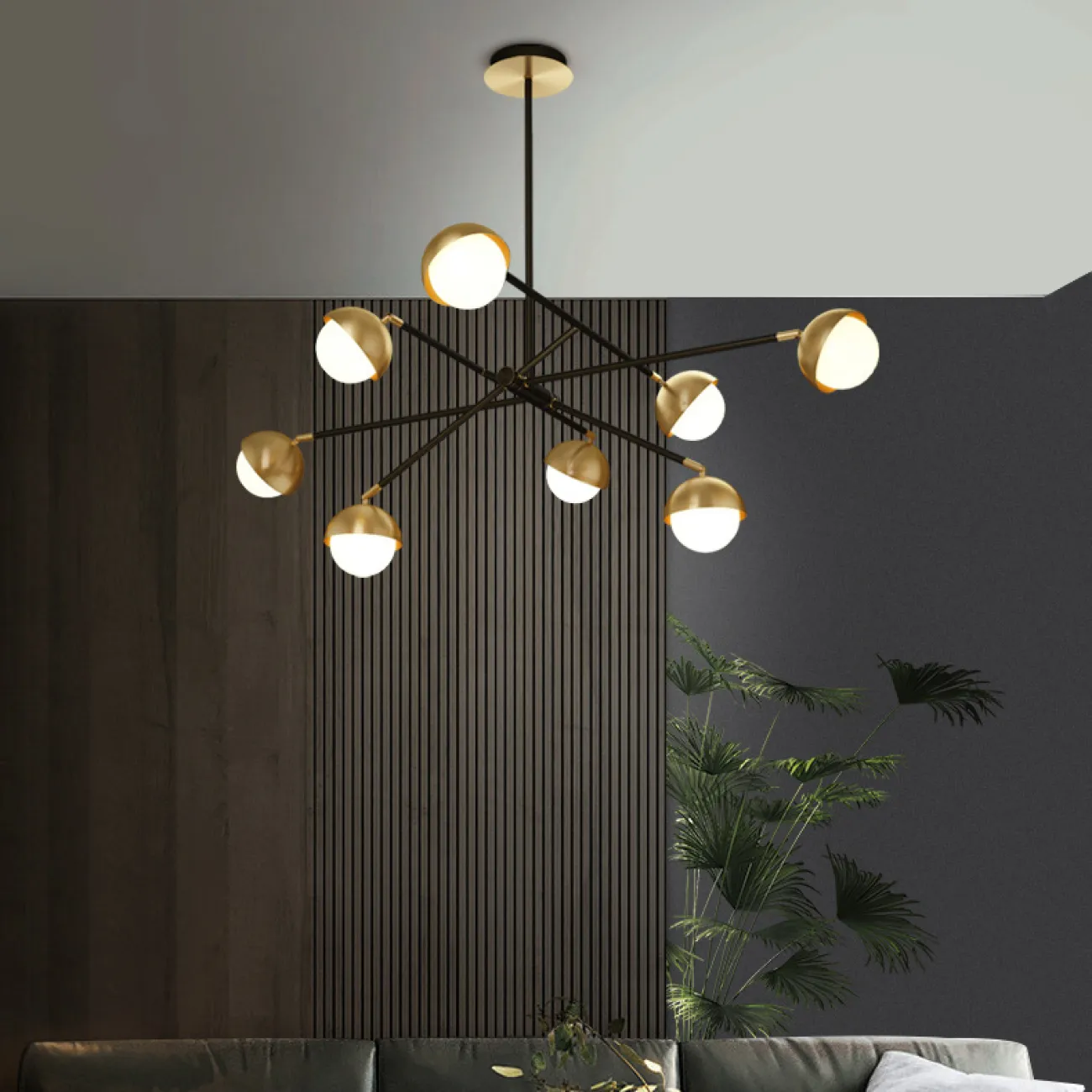 Потолочная люстра KENDALL L8 Black Gold от ImperiumLoft