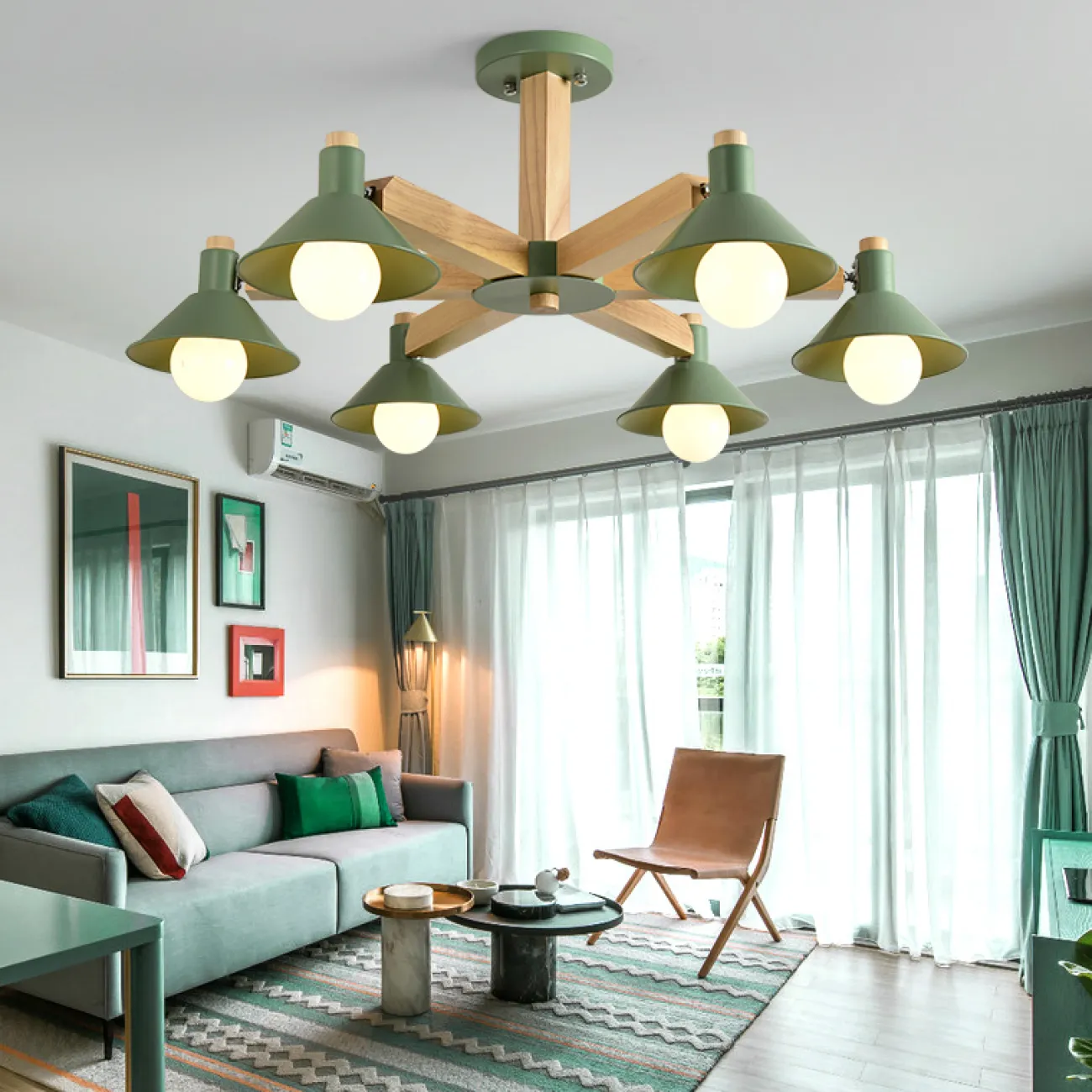 Люстра на штанге HORN B D68 Green от ImperiumLoft