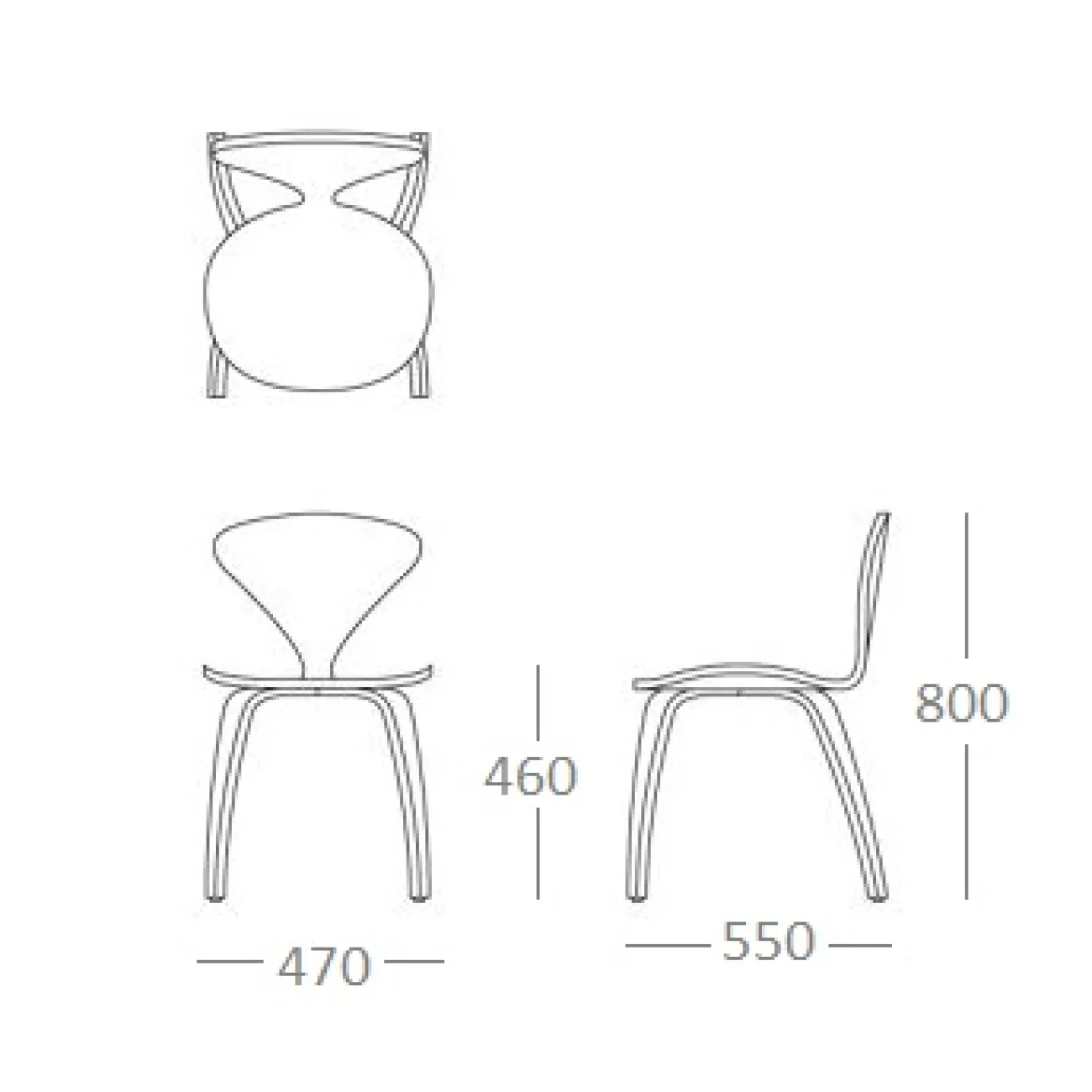 Стул Cherner Side Chair designed by Norman Cherner		 in 1958 от LaLume