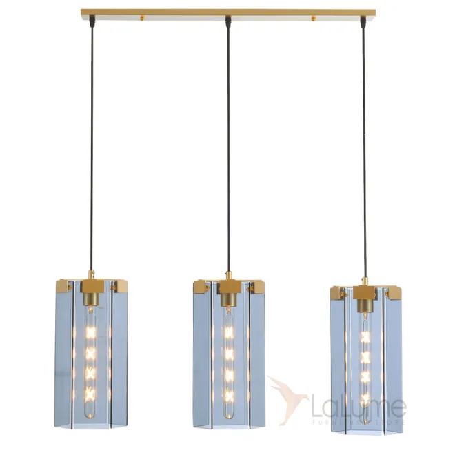Люстра Rectangle Gray Glass Pendant Lamp 3 от LaLume
