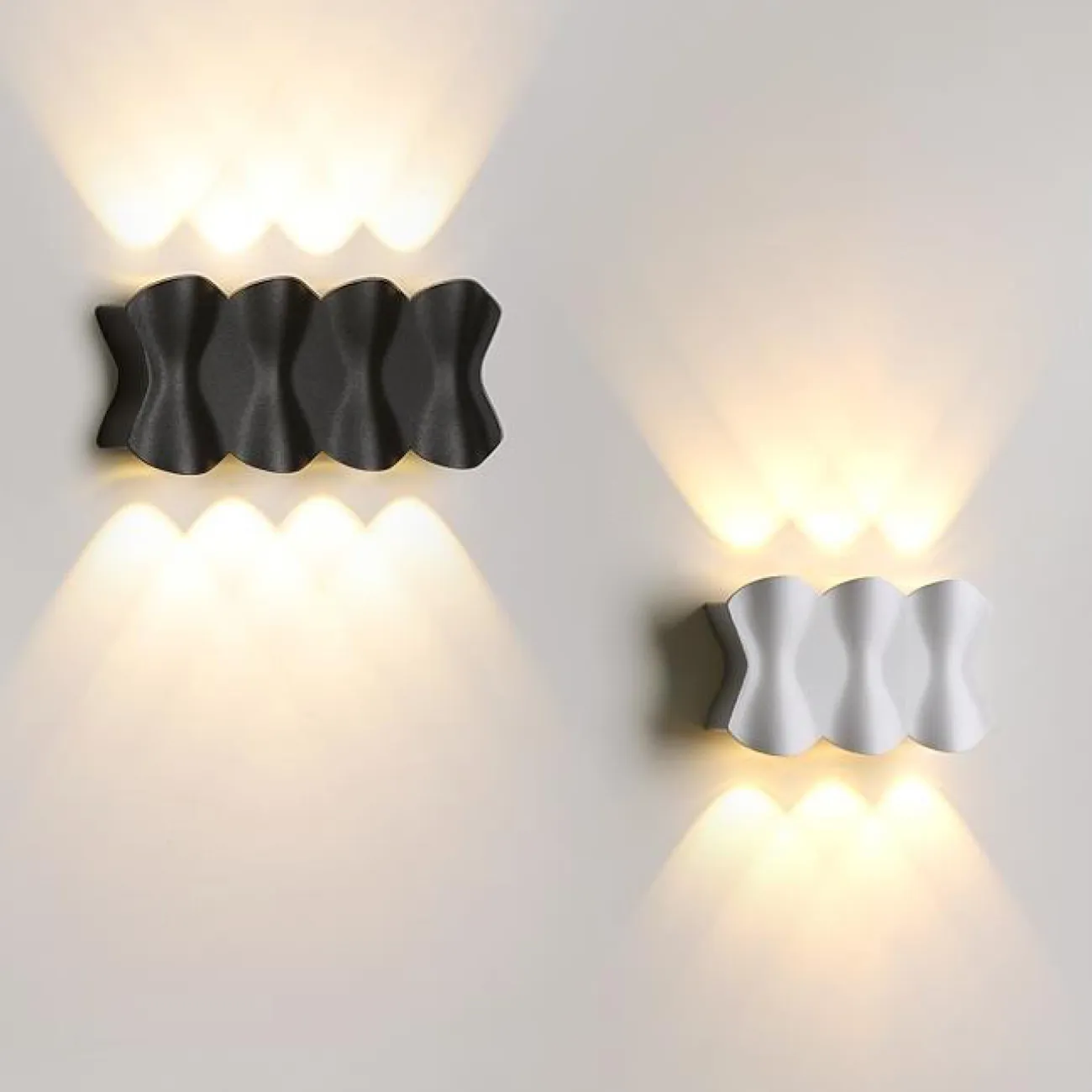 Серия настенных светодиодных светильников с рельефом в форме песочных часов HUBERT L11 Black