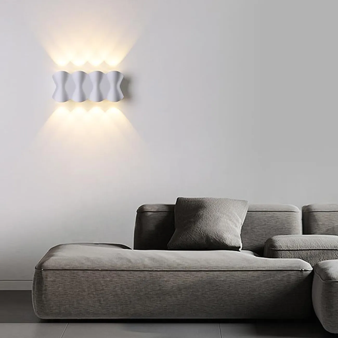 Серия настенных светодиодных светильников с рельефом в форме песочных часов HUBERT L11 Black