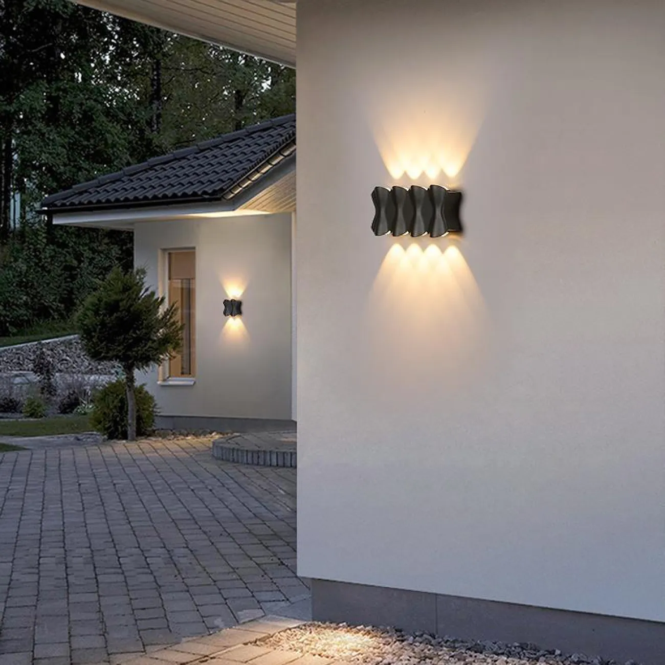 Серия настенных светодиодных светильников с рельефом в форме песочных часов HUBERT L11 Black