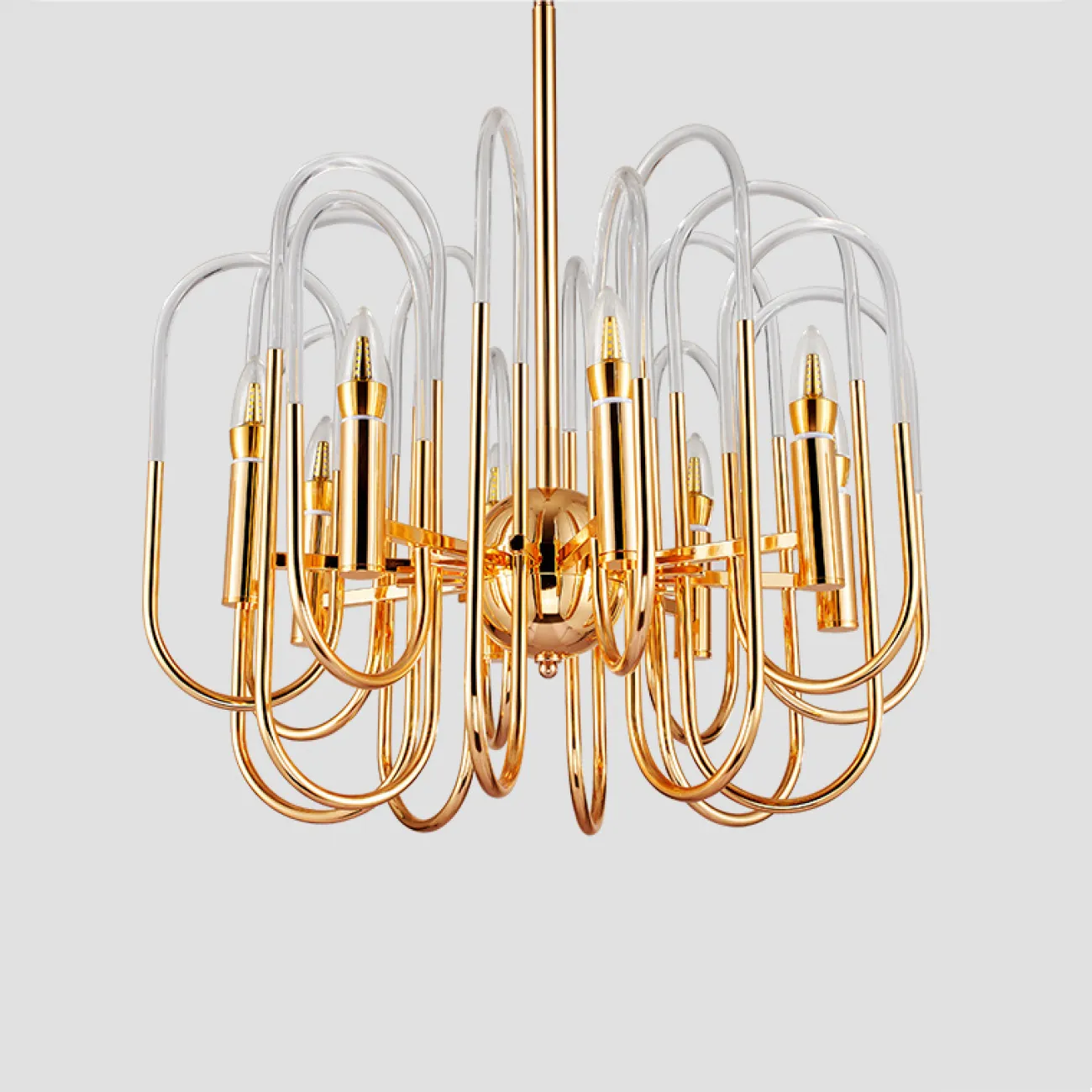 Люстра BRASS AND GLASS LOOP CHANDELIER D60 от ImperiumLoft