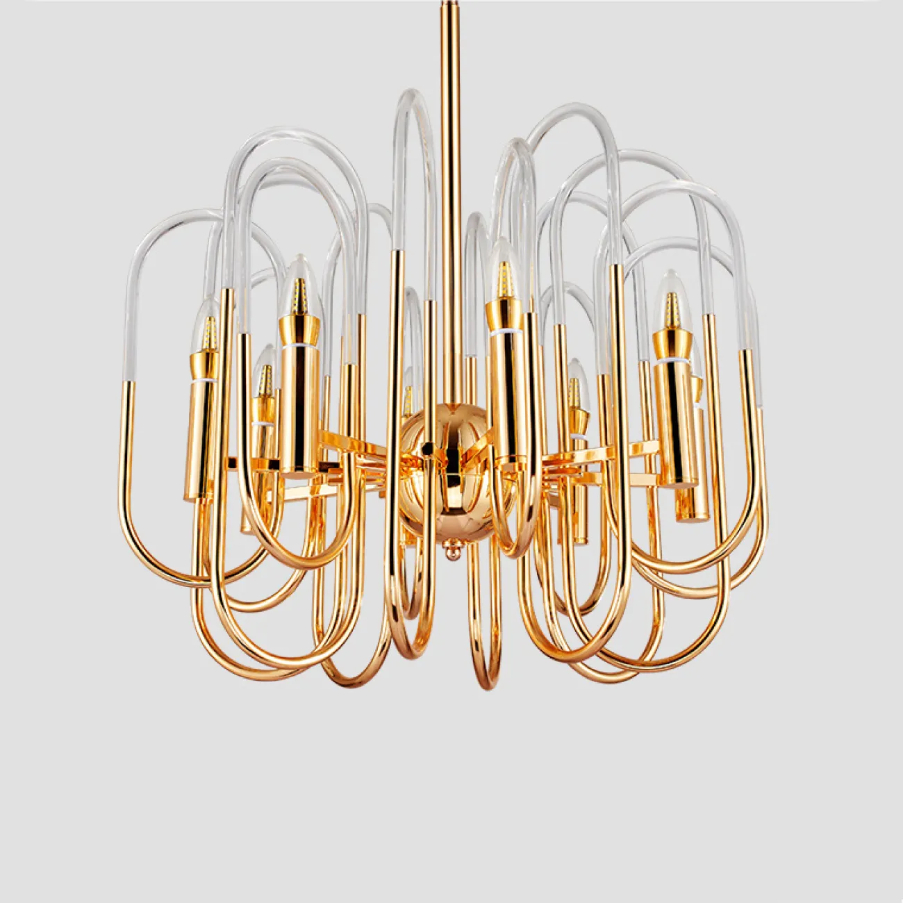 Люстра BRASS AND GLASS LOOP CHANDELIER D80 от ImperiumLoft