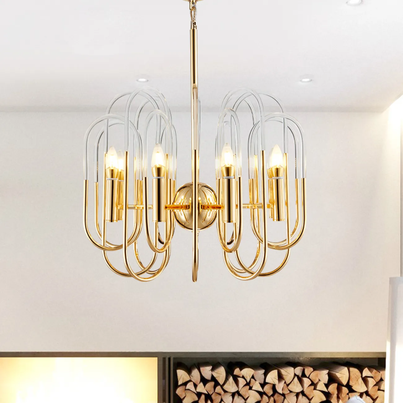 Люстра BRASS AND GLASS LOOP CHANDELIER D60 от ImperiumLoft