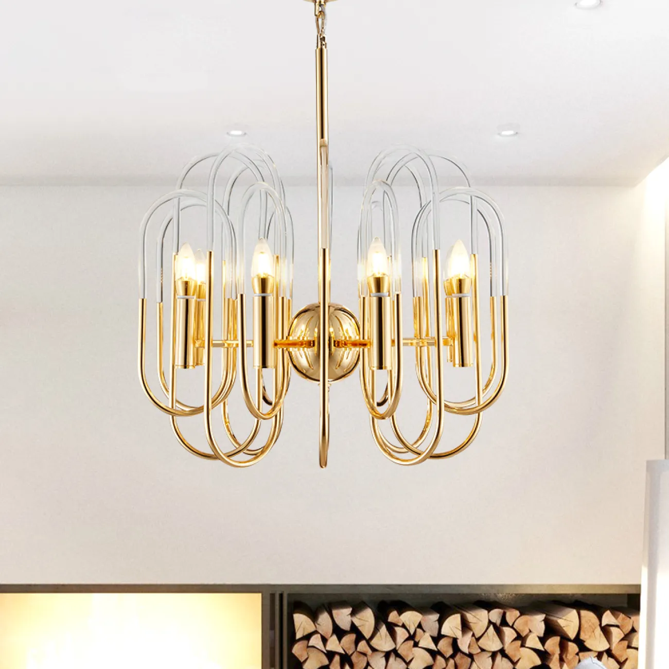 Люстра BRASS AND GLASS LOOP CHANDELIER D80 от ImperiumLoft