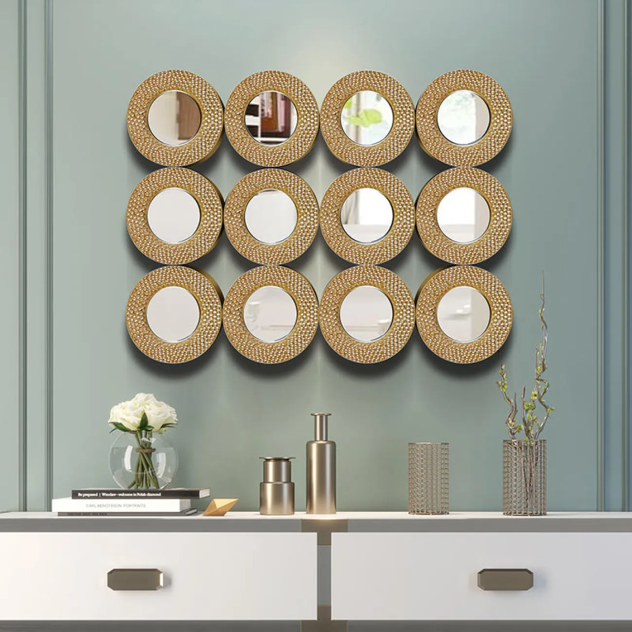 Дизайнерский настенный декор зеркала LaLume-KKK00320