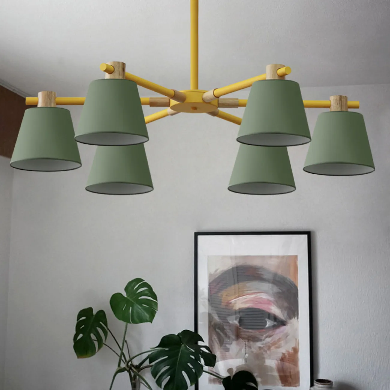 Потолочная люстра на штанге NATURA A GREEN 8 от ImperiumLoft