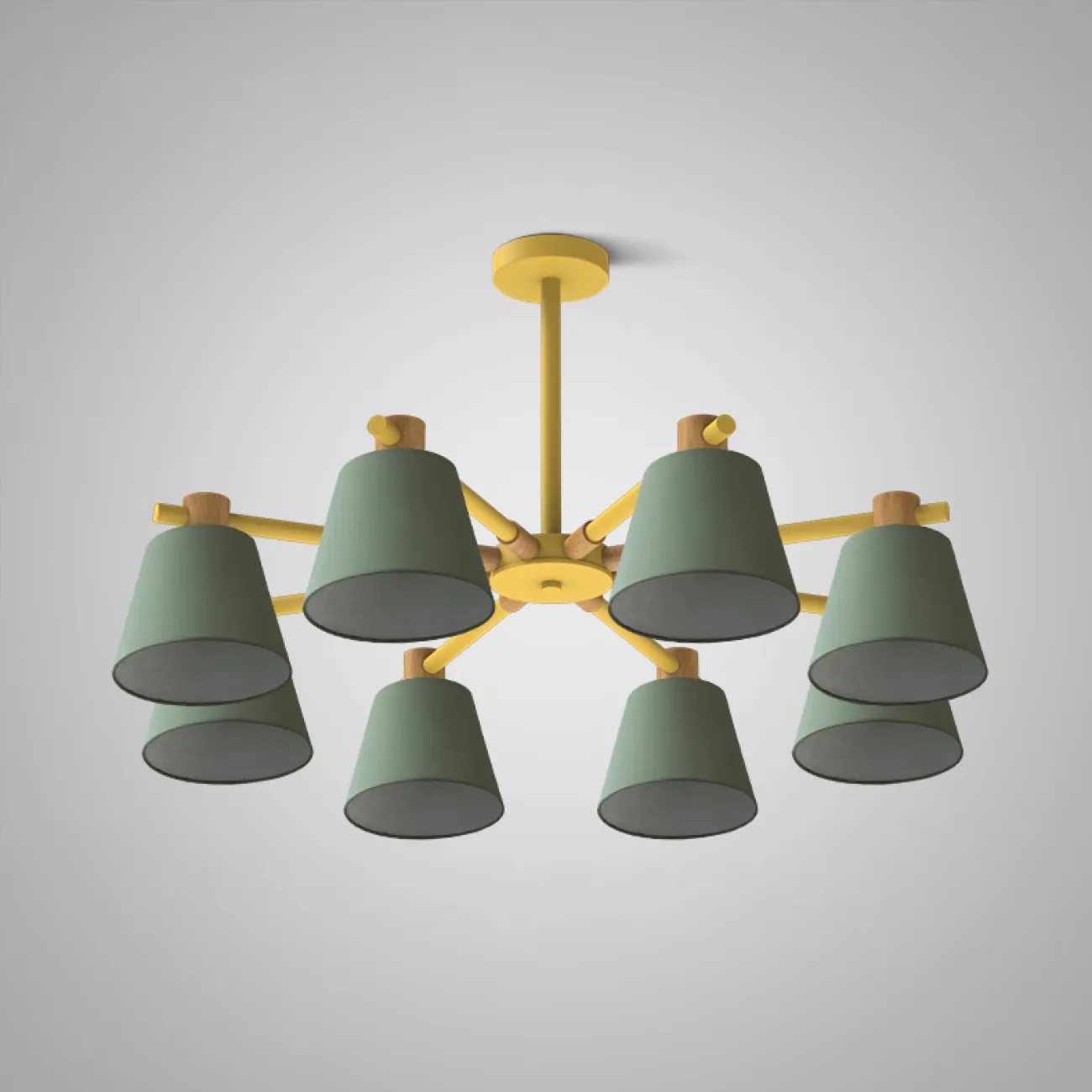 Потолочная люстра на штанге NATURA A GREEN 6 от ImperiumLoft