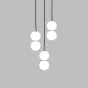Готовая комбинация подвесных светодиодных светильников c шарообразными плафонами и купольными рассеивателями ROCCO COMBO A 3 подвеса