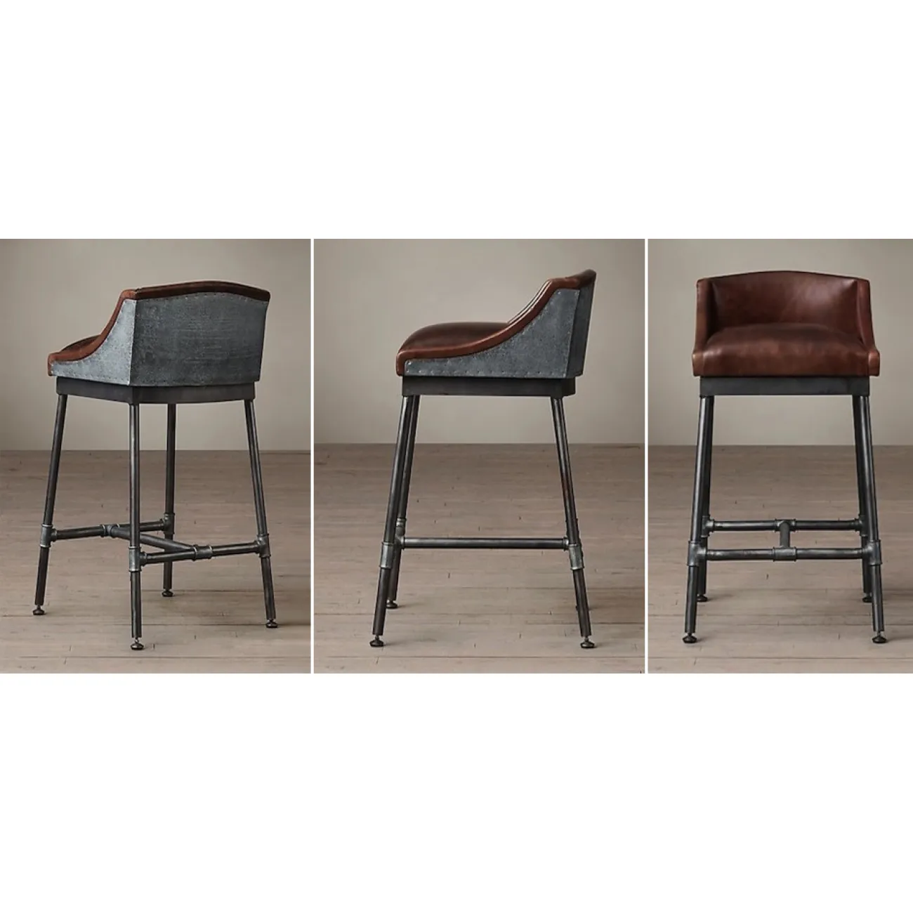 Барный стул Iron Scaffold Bar stool brown от LaLume