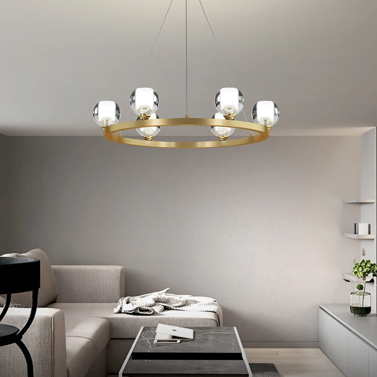 Подвесная люстра ILIANA CH D70 Brass Black от ImperiumLoft
