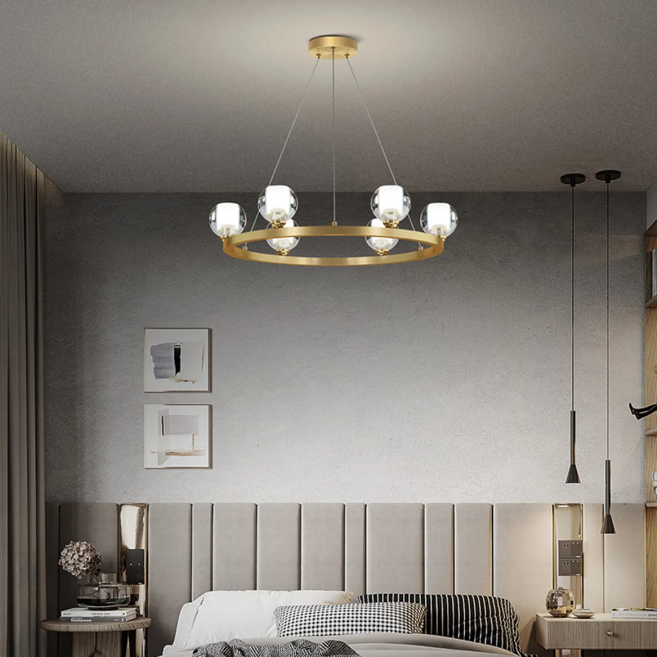 Подвесная люстра ILIANA CH D70 Brass Black от ImperiumLoft