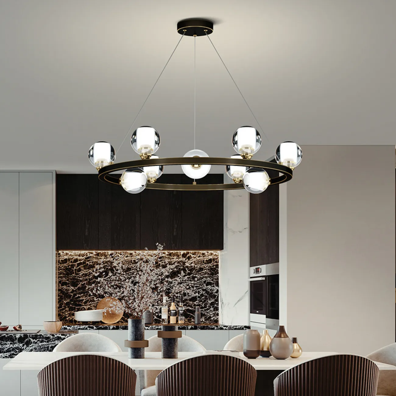 Подвесная люстра ILIANA CH D70 Brass Black от ImperiumLoft