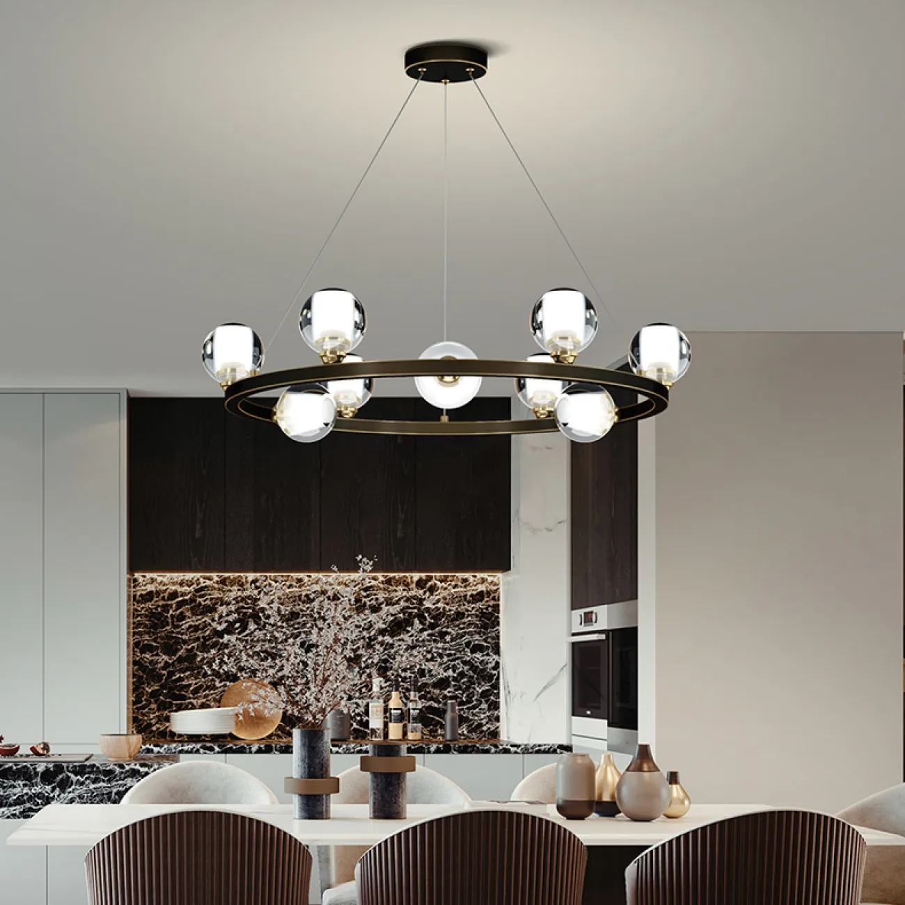 Подвесная люстра ILIANA CH D70 Brass от ImperiumLoft Подвесная люстра ILIANA CH D70 Brass от ImperiumLoft