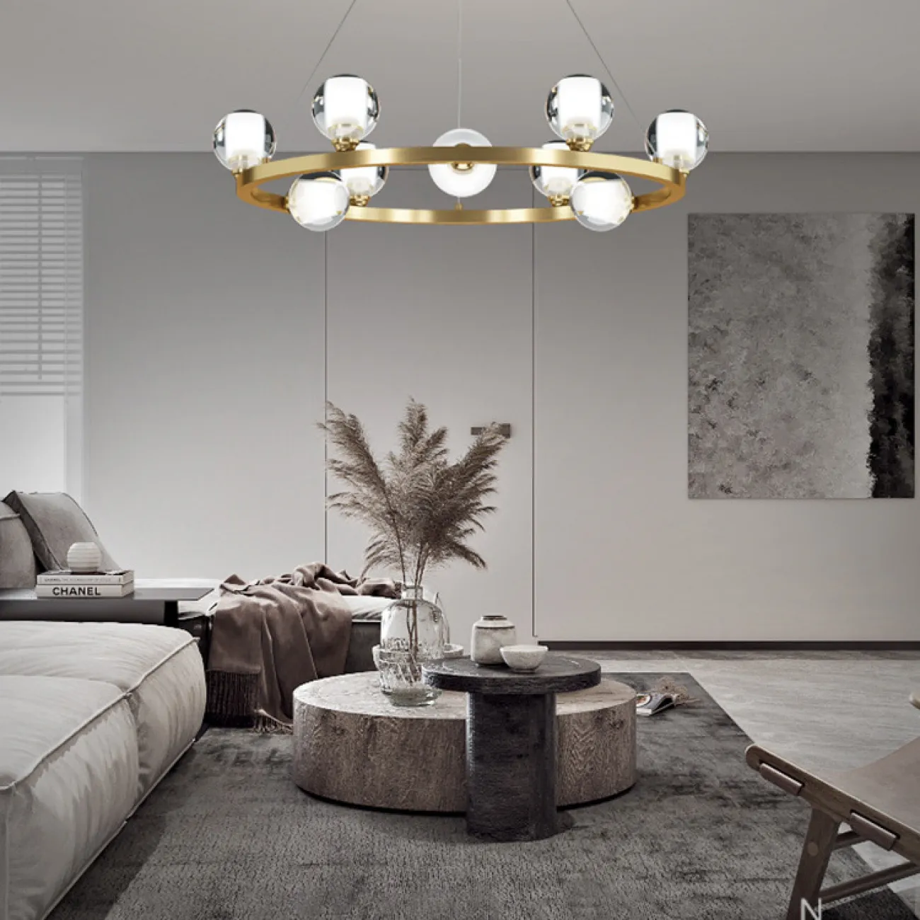 Подвесная люстра ILIANA CH D70 Brass Black от ImperiumLoft