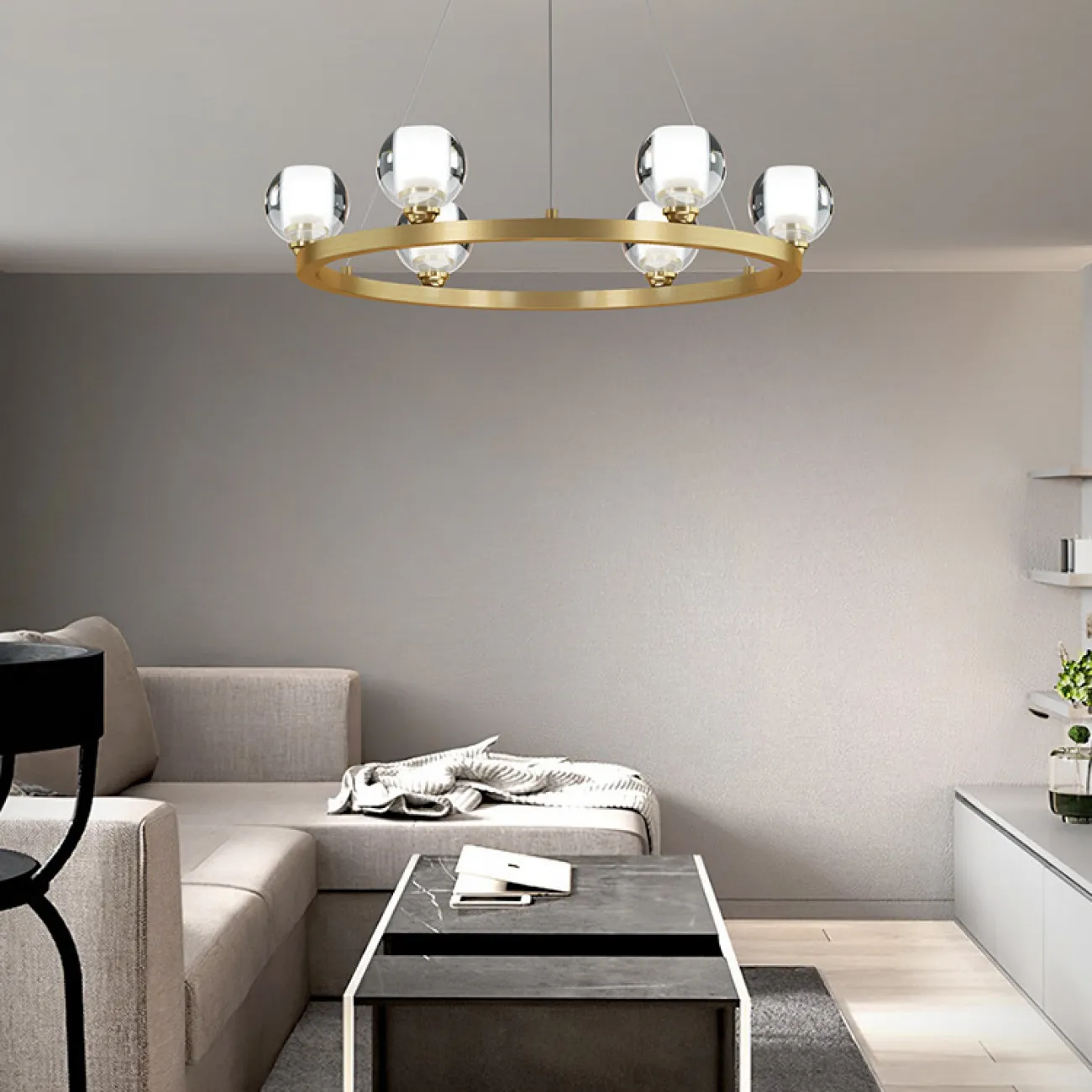 Подвесная люстра ILIANA CH D70 Brass Black от ImperiumLoft
