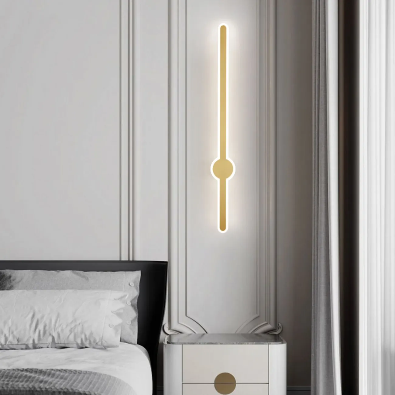 Серия настенных светодиодных светильников с вытянутым прямоугольным корпусом ACHIM H102 Brass