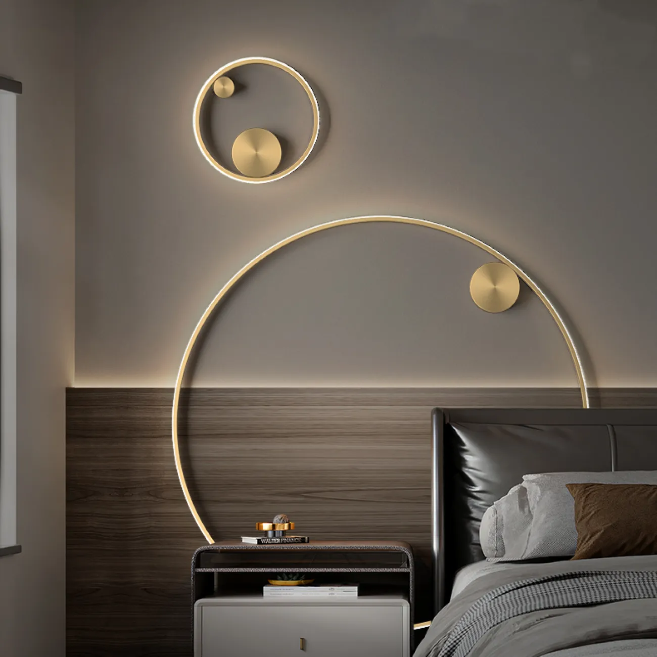 Серия настенных светильников в виде металлических колец разного диаметра с внутренней LED-подсветкой LAND A D80 Серия настенных светильников в виде металлических колец разного диаметра с внутренней LED-подсветкой LAND A D80