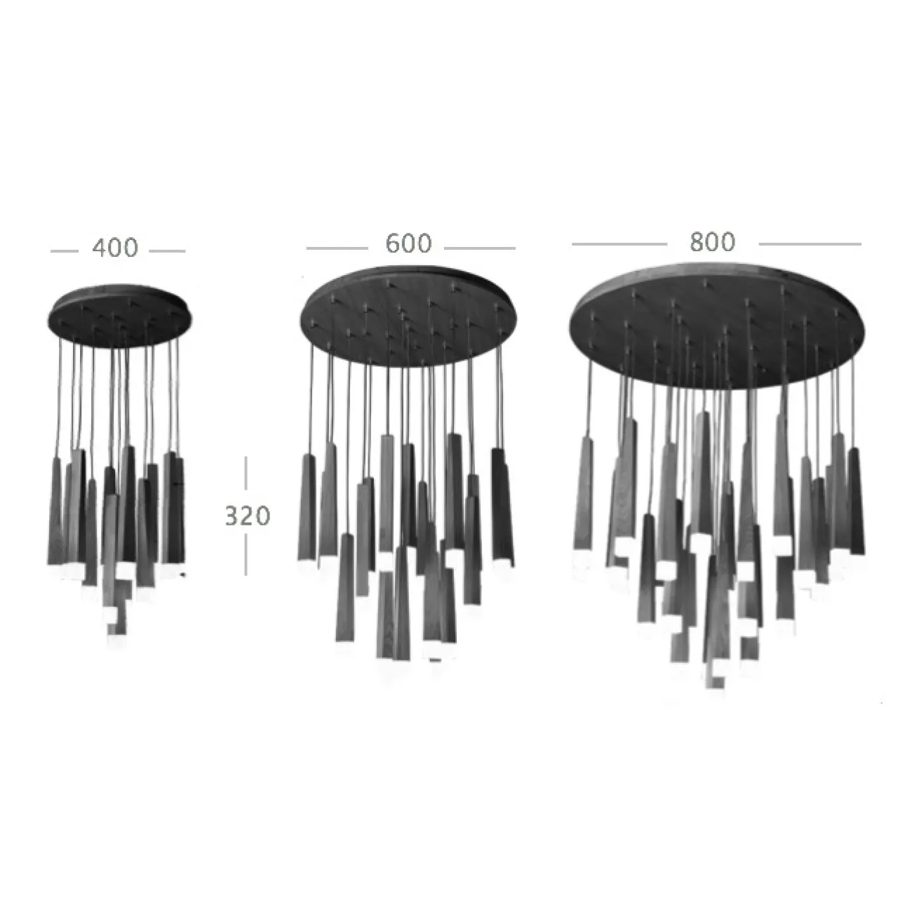 Люстра Wooden Glowworm Round от LaLume