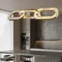 Готовая комбинация подвесных светодиодных светильников c закольцованными плафонами из прямоугольных хрустальных пластин CELEBRATE L128