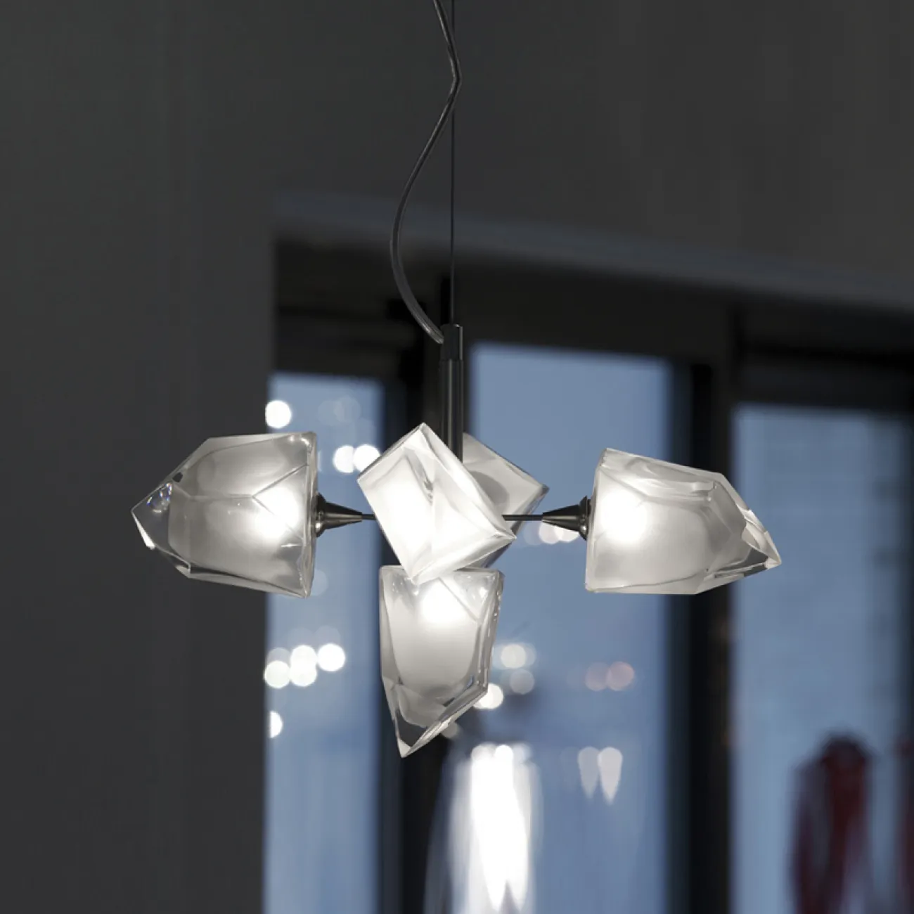 Люстра на штанге ICE 11 lamps Black от ImperiumLoft