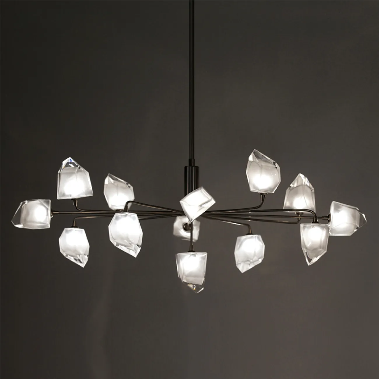 Люстра на штанге ICE 11 lamps Black от ImperiumLoft