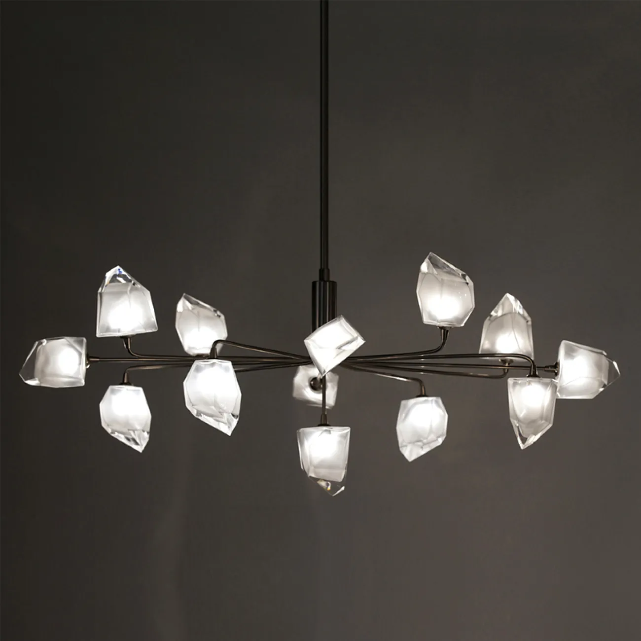 Люстра на штанге ICE 9 lamps Black от ImperiumLoft