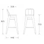 Барный стул Tolix Bar Stool 75 Backed designed by Xavier Pauchard		 in 1934 от LaLume