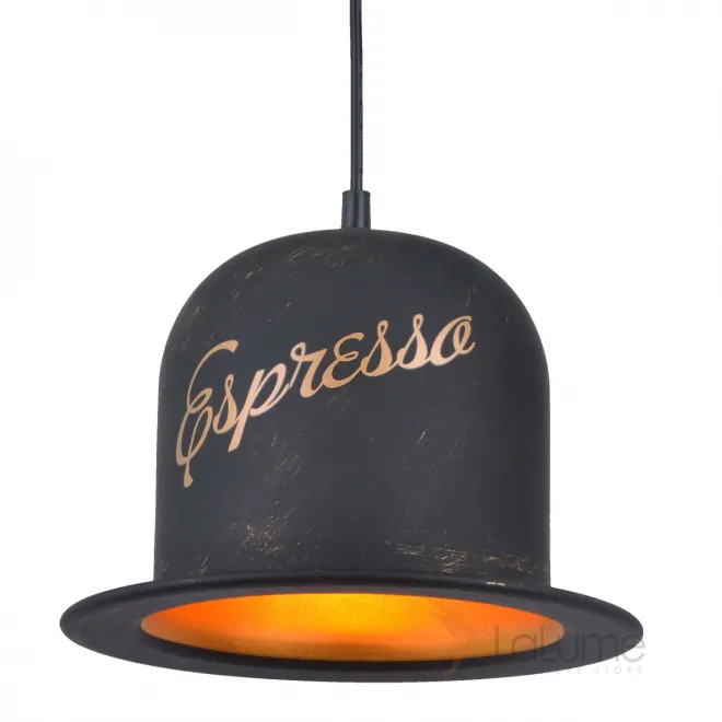 Подвесной светильник Pendant Lamp vintage Banker Bowler Hat ESPRESSO II от LaLume