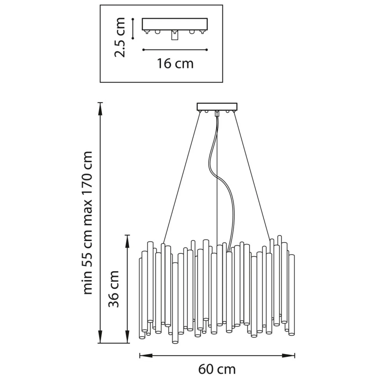 Подвесная люстра HEIMO CH D60 Black от ImperiumLoft