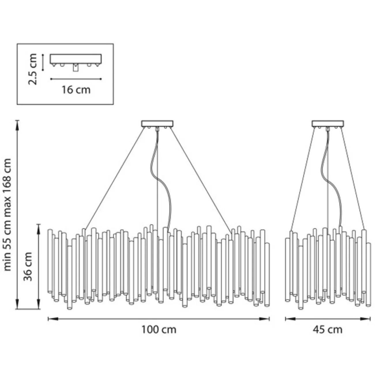 Подвесная люстра HEIMO CH D60 Black от ImperiumLoft