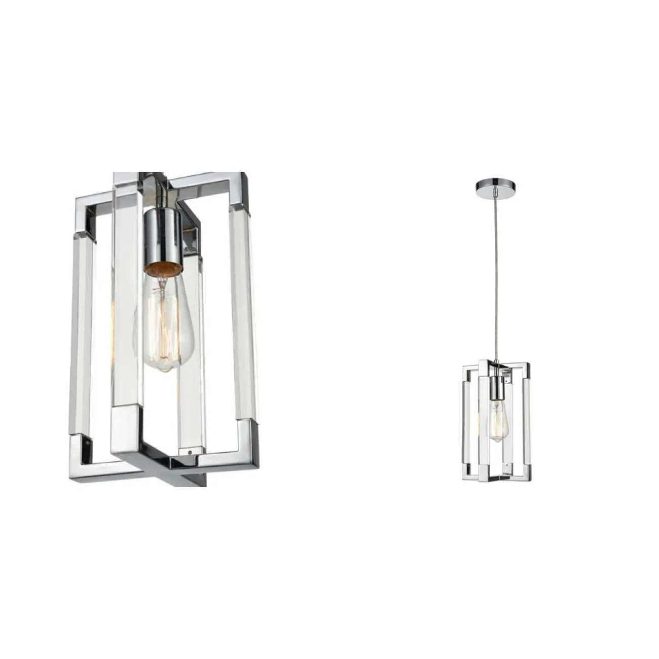 Подвесной светильник Transparent Strips Chromium Frame One