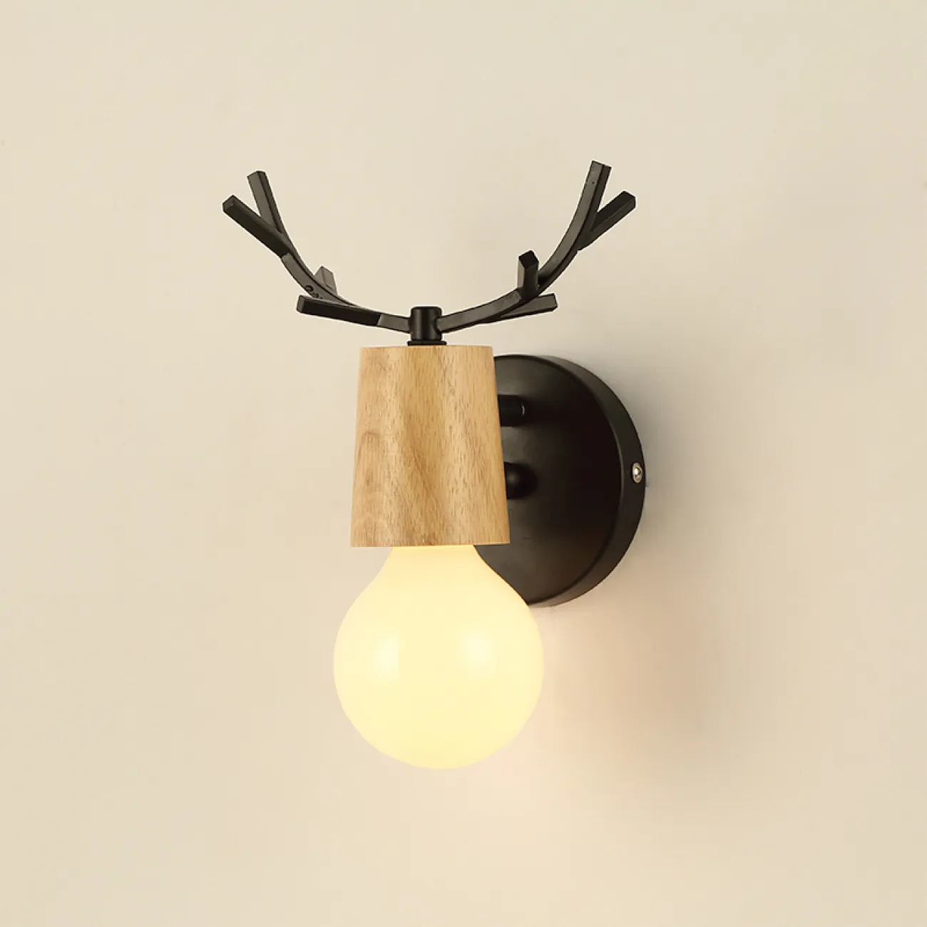 Бра с рожками DEER A Wood/Black от ImperiumLoft