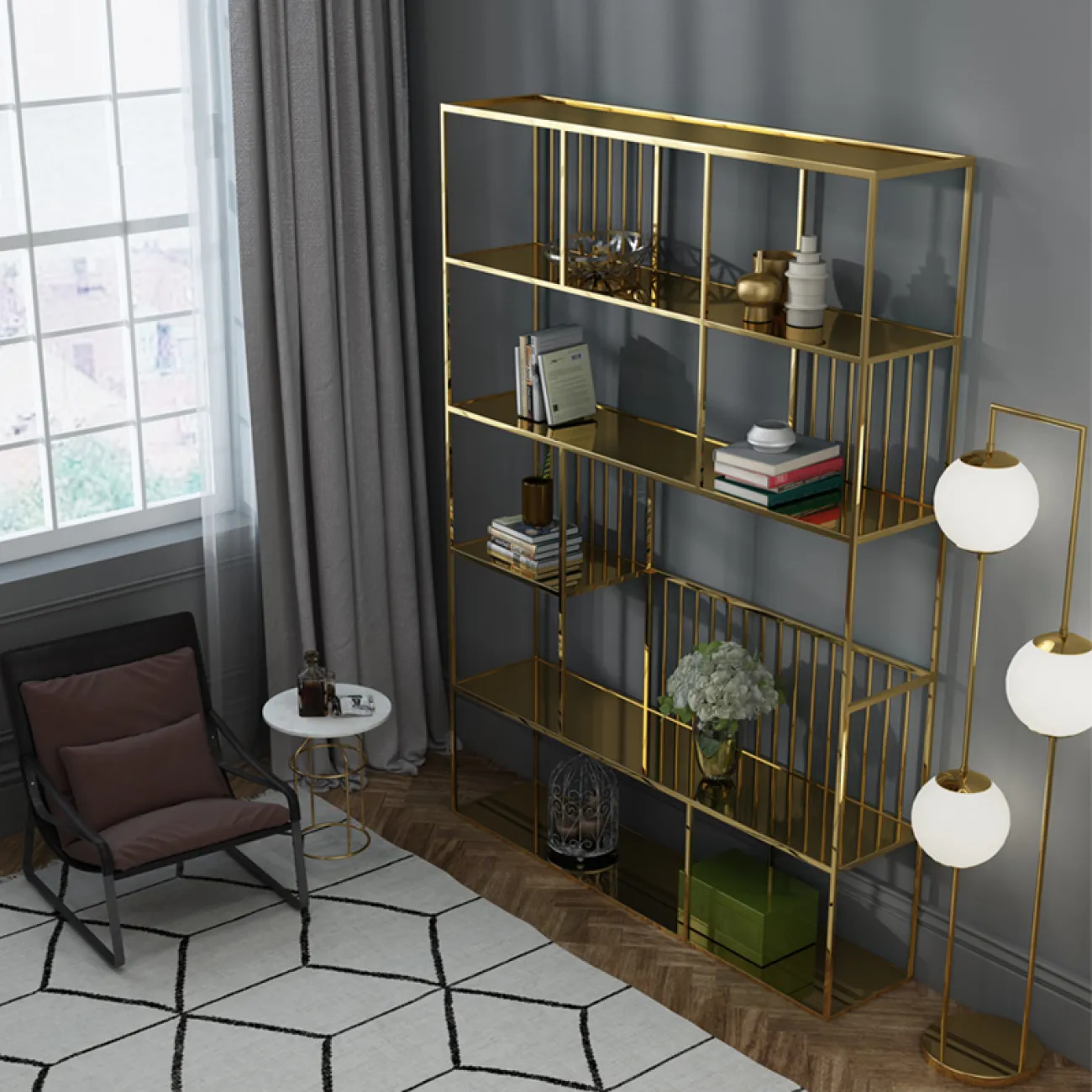 Дизайнерский стеллаж LaLume-HH00106 Дизайнерский стеллаж LaLume-HH00106