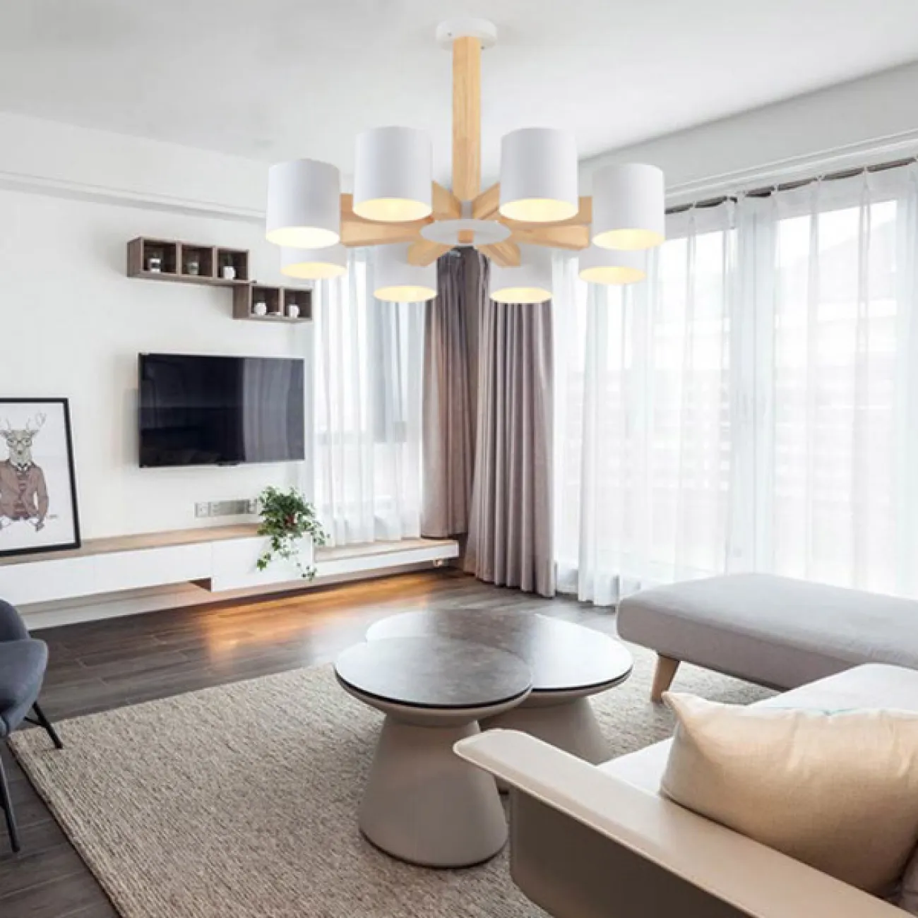 Люстра на штанге MALMO L3 White от ImperiumLoft