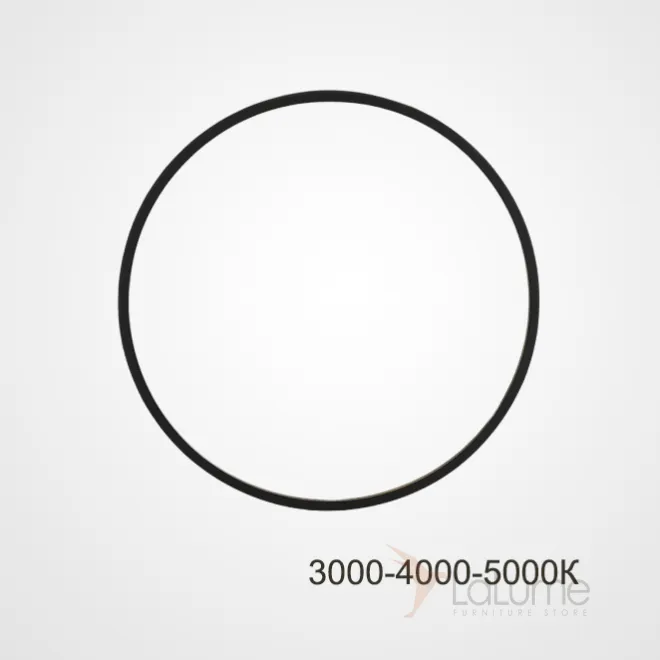 Серия настенных светильников в виде черных металлических колец разного диаметра с LED-подсветкой по контуру корпуса GUARD D80 Трехцветный свет