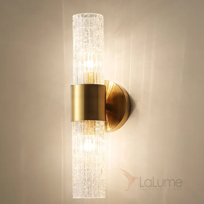 Серия настенных светильников с цилиндрическими плафонами из кракелированного стекла IRAIDA L2