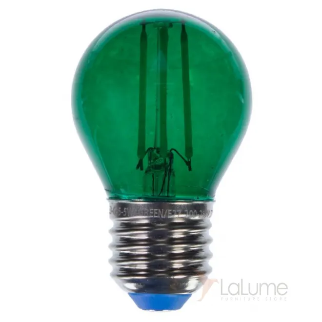 Зеленая прозрачная лампочка LED E27 5W