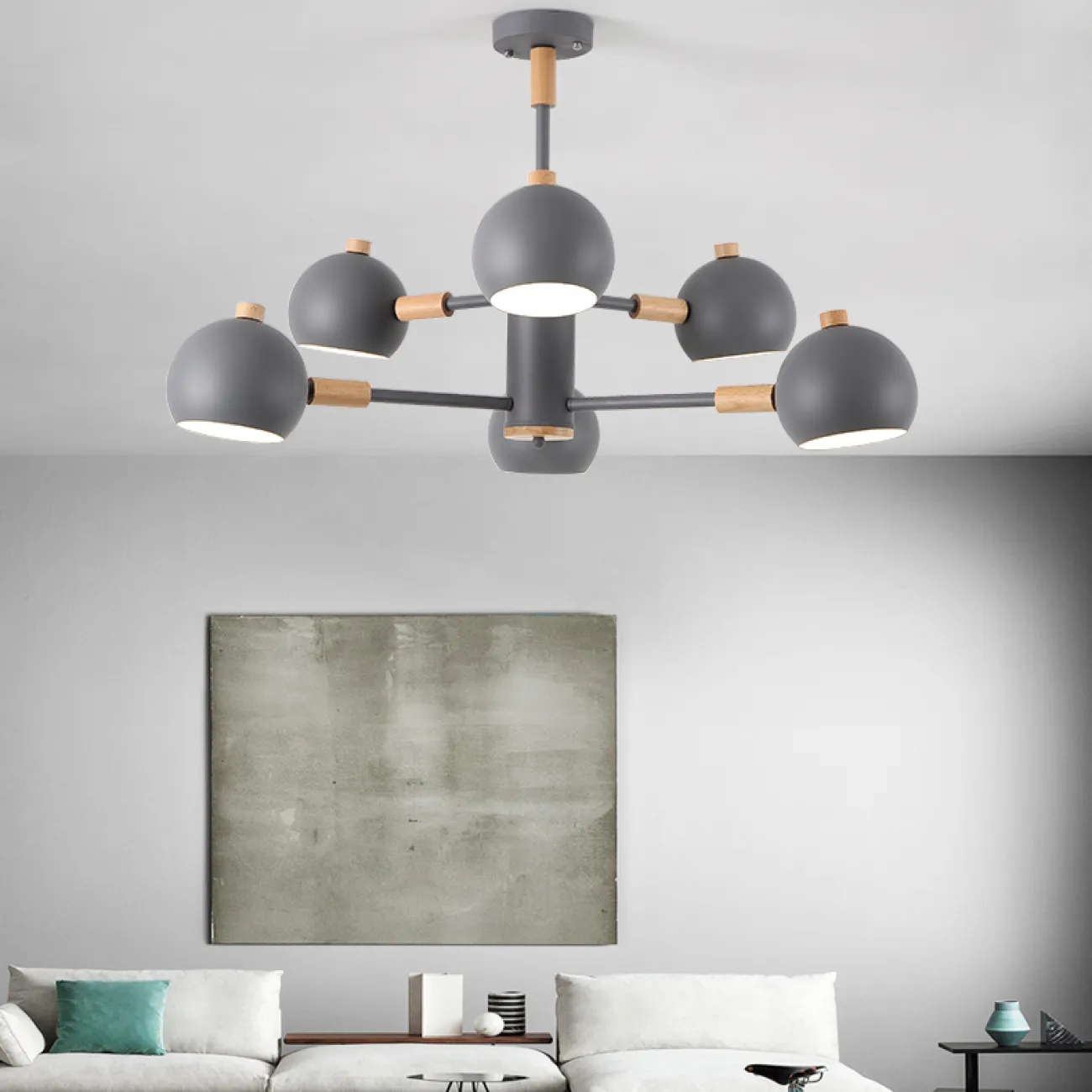 Люстра на штанге SVEN 10 lamps Grey от ImperiumLoft