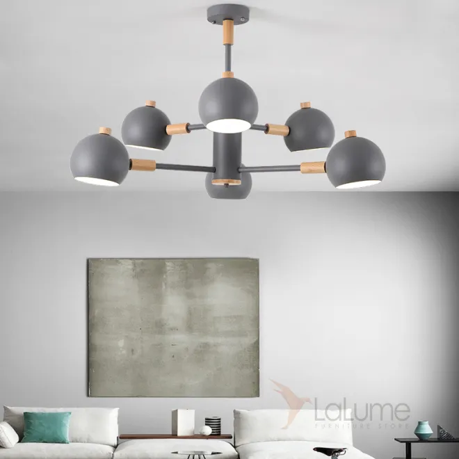 Люстра на штанге SVEN 6 lamps Grey от ImperiumLoft