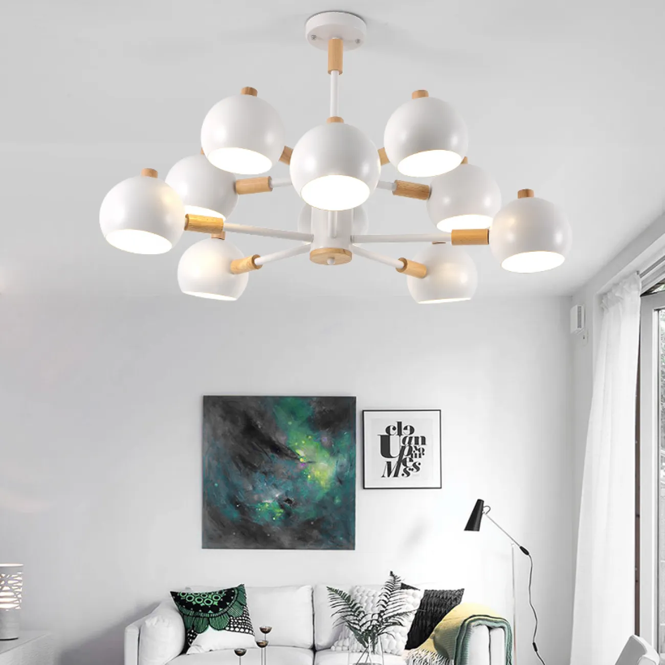 Люстра на штанге SVEN 10 lamps Grey от ImperiumLoft