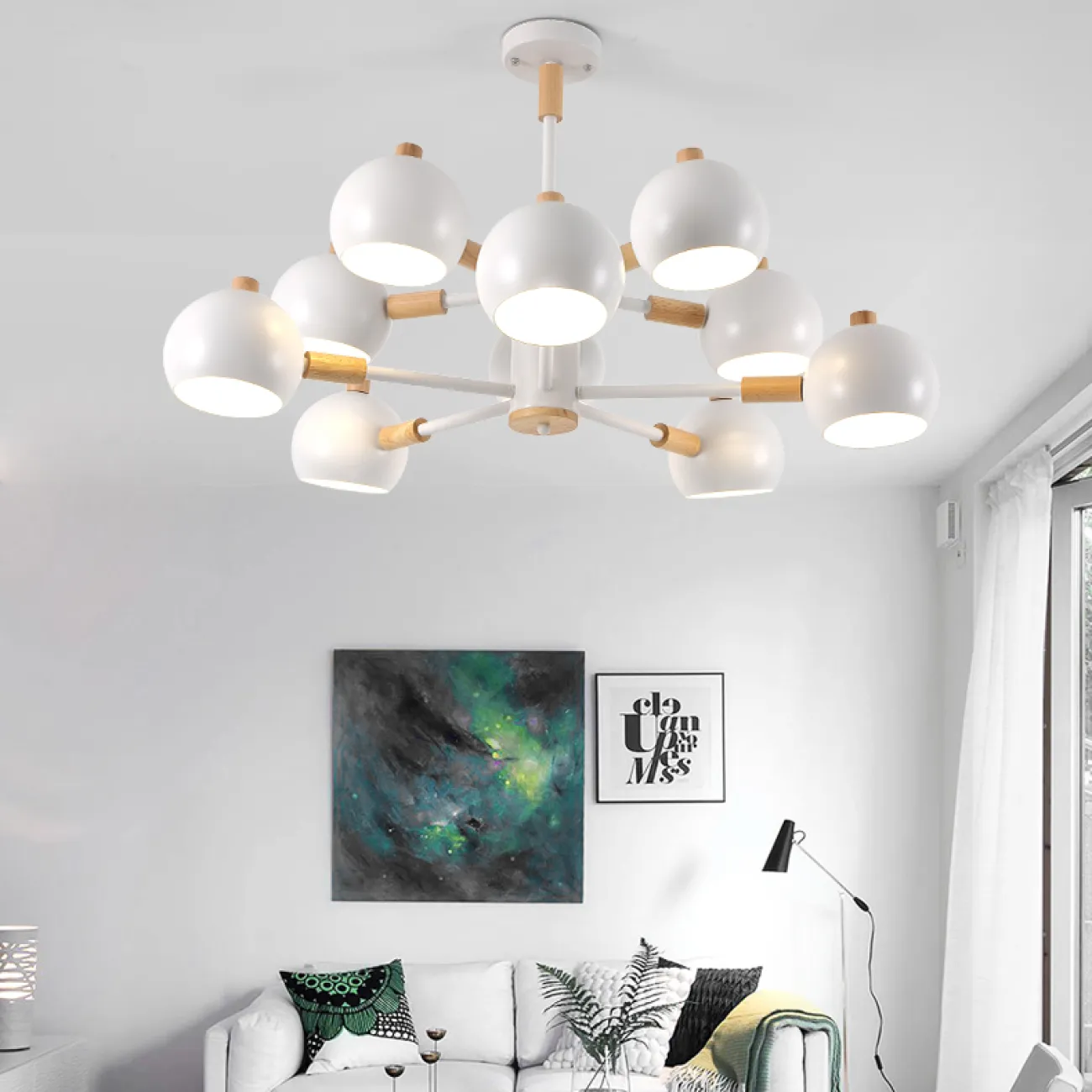 Люстра на штанге SVEN 10 lamps White от ImperiumLoft