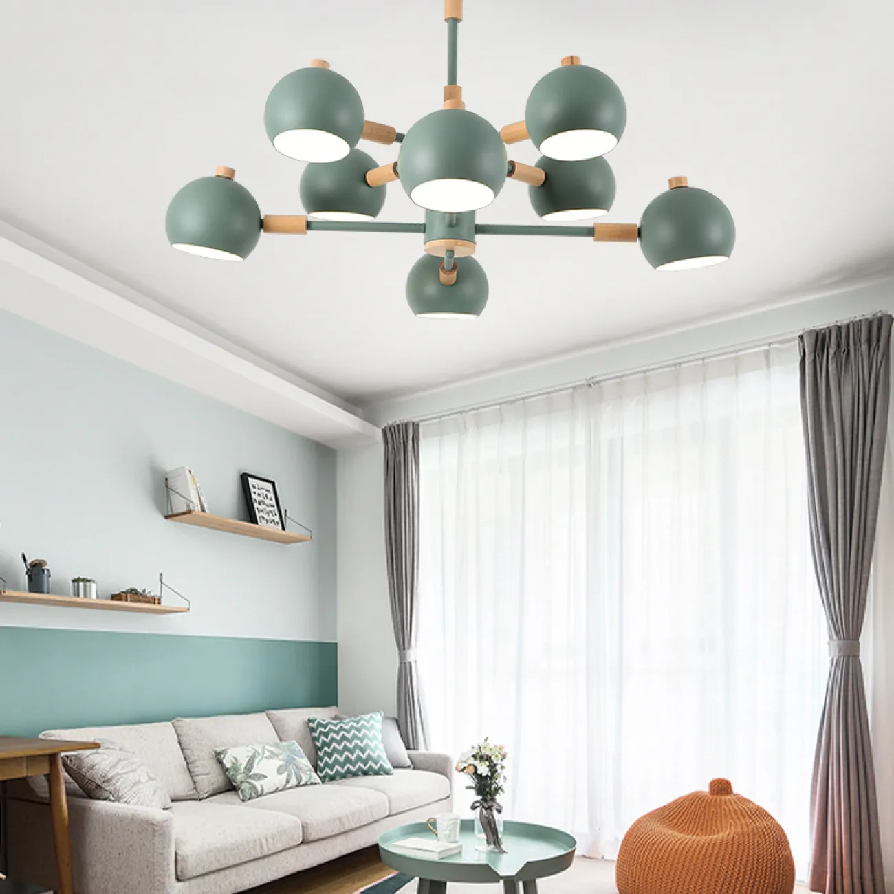 Люстра на штанге SVEN 10 lamps Grey от ImperiumLoft