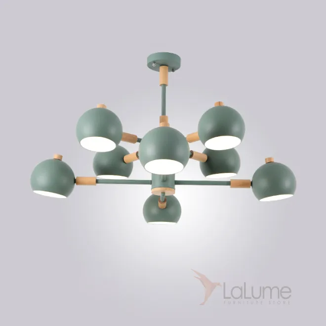 Люстра на штанге SVEN 8 lamps Green от ImperiumLoft
