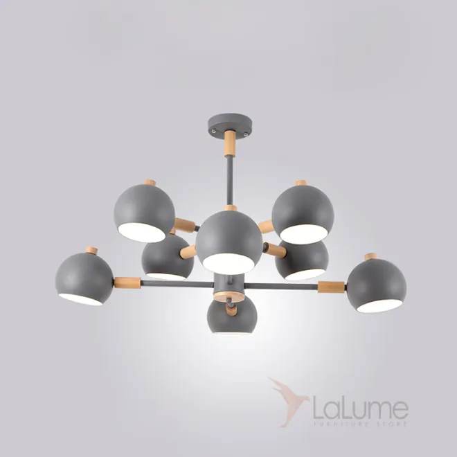 Люстра на штанге SVEN 8 lamps Grey от ImperiumLoft