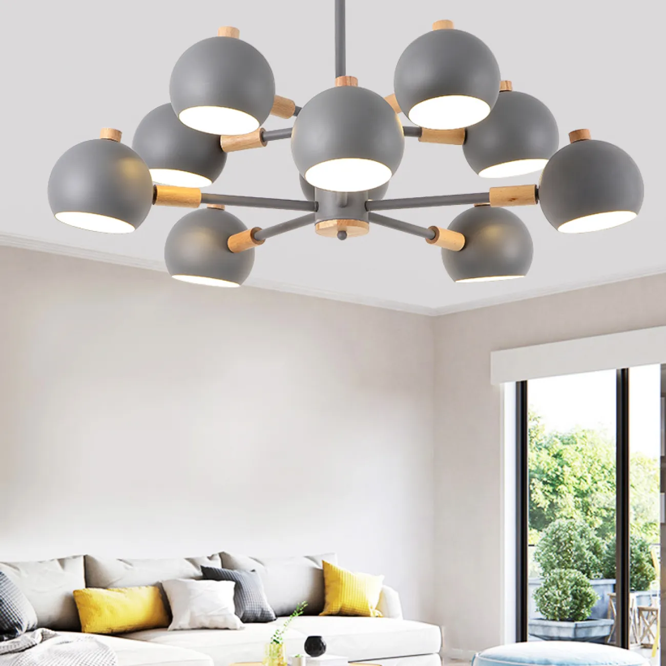 Люстра на штанге SVEN 10 lamps Grey от ImperiumLoft