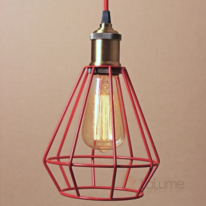 Подвесной светильник Wire Cage Pendant Punch Red от LaLume