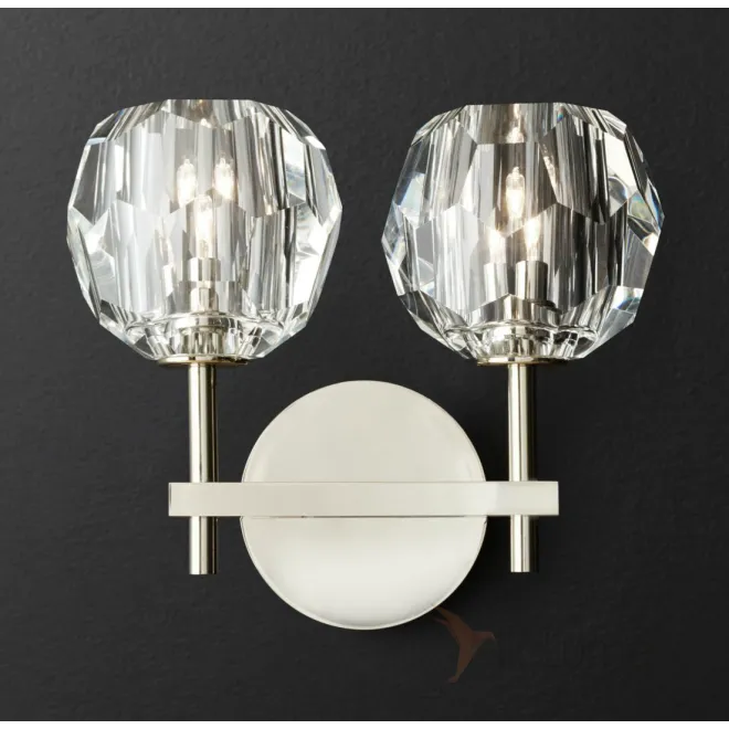 Бра RH Boule de Cristal Double Sconce Brass Никель от ImperiumLoft
